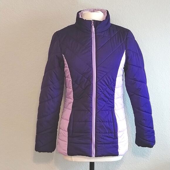 Roebuck & Co. NEW Purple Tonal Pocketed Quilted Puffer Jacket Ski Coat XL 16 - Picture 14 of 14